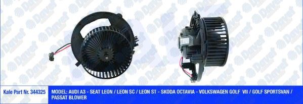 KALE 344325 Kalorifer Motoru Vw A3 - Leon / Leon Sc / Leon St - Octavia - Golf Vii / Golf Sportsvan / Passat (Otomatik / Manuel Klimali) (12v)